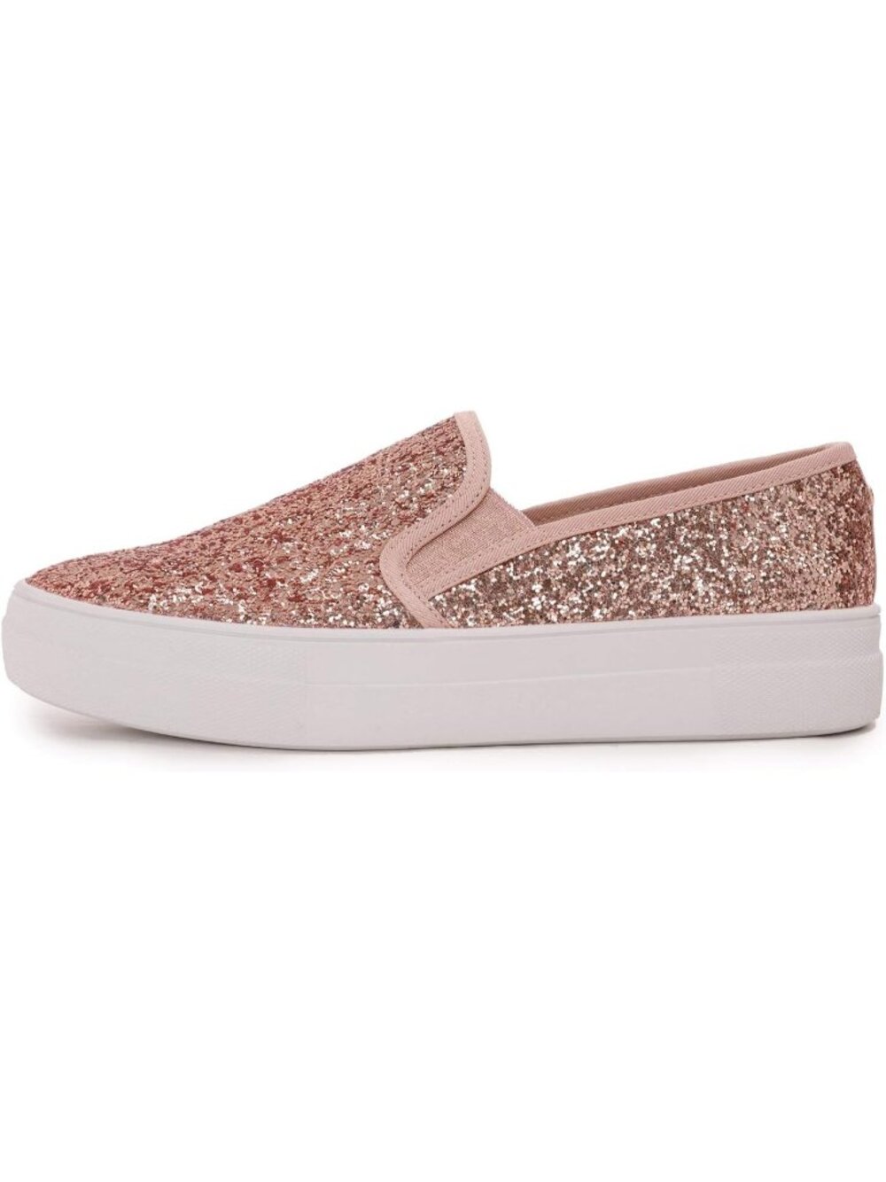 Women's Platform Rose Gold Glitter Comfortable Fashion Casual Slip On Sneaker